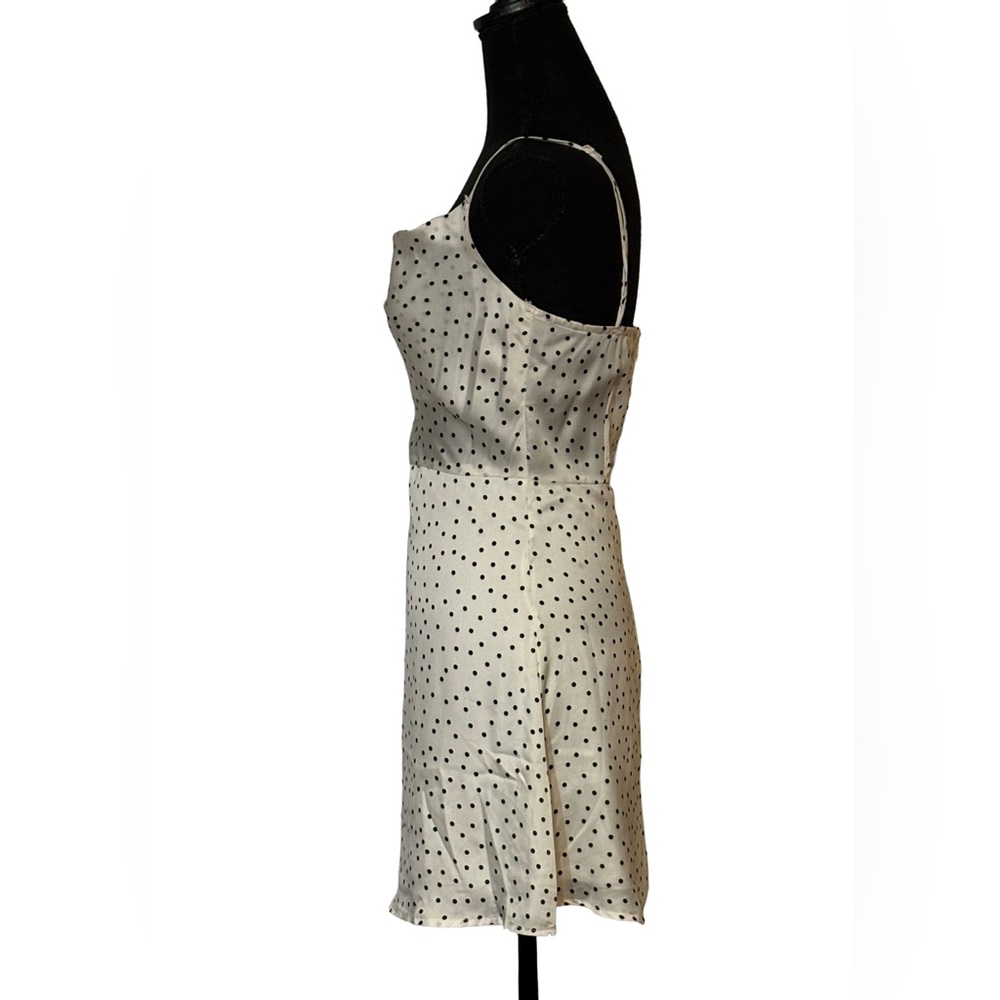 ✨ Lulus Spot in My Heart Polka Dot Satin Mini Dress ✨ XS White - Picture 3 of 7